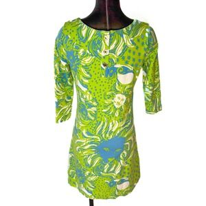 Lilly Pulitzer Green & Blue Printed Mini Dress